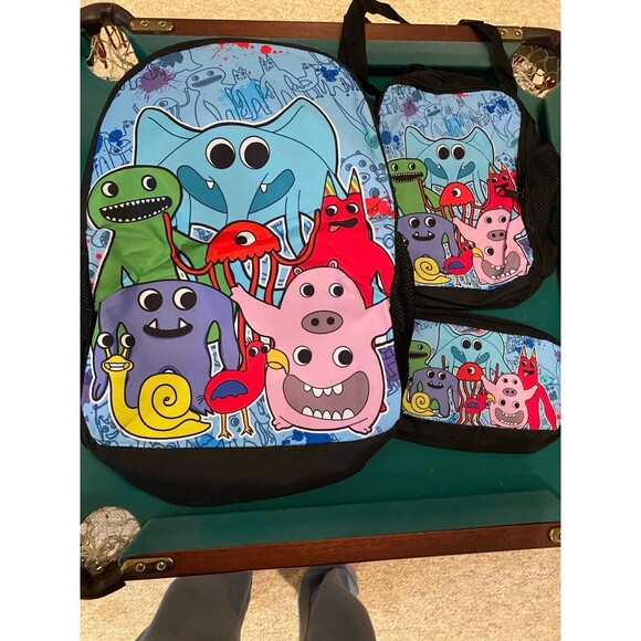 Full-size Monsters Inc set of 3: bookbag, insulated lunchbox and pencil case NIB - Picture 5 of 7